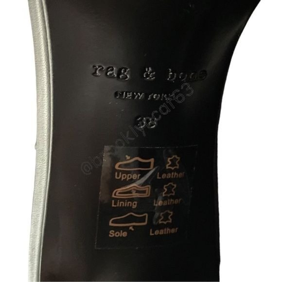 Rag & Bone Ellis Sandals Heels Leather Suede Black 8 - Picture 9 of 16